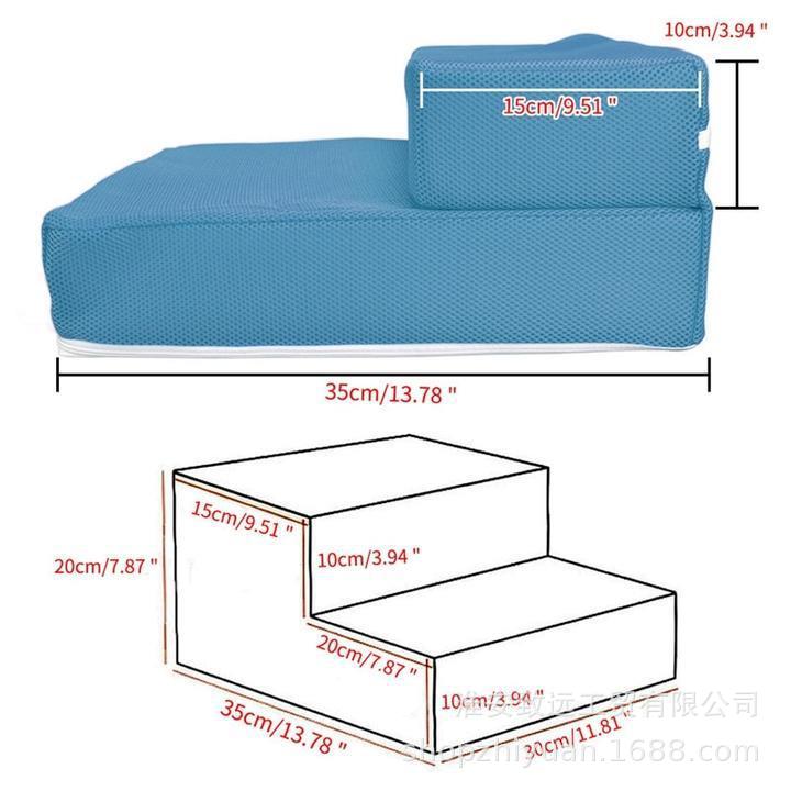 High breathable mesh stairs pet dog foldable two-story removable and washable petstyle dog stairs