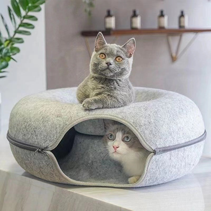 Cat Cave Drilling Hole, Zipper and Tunnel Donut