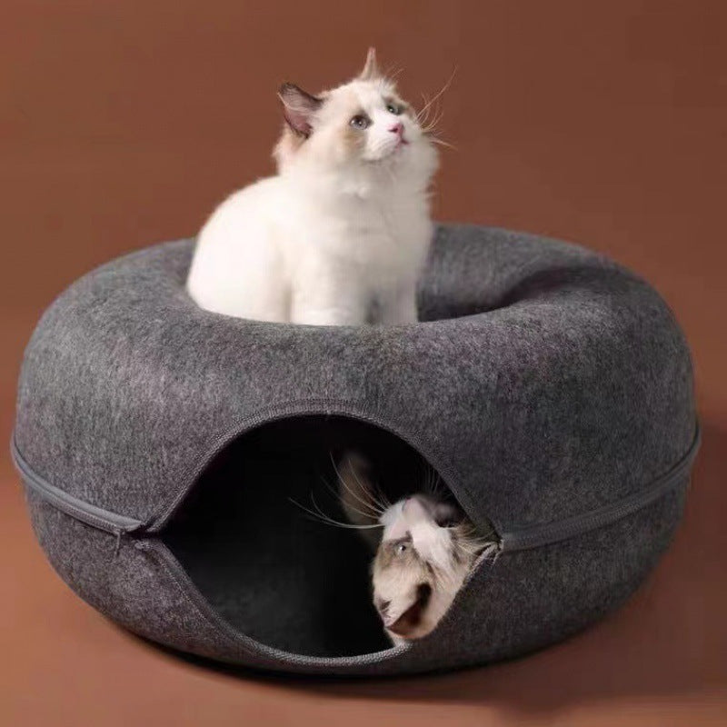 Cat Cave Drilling Hole, Zipper and Tunnel Donut