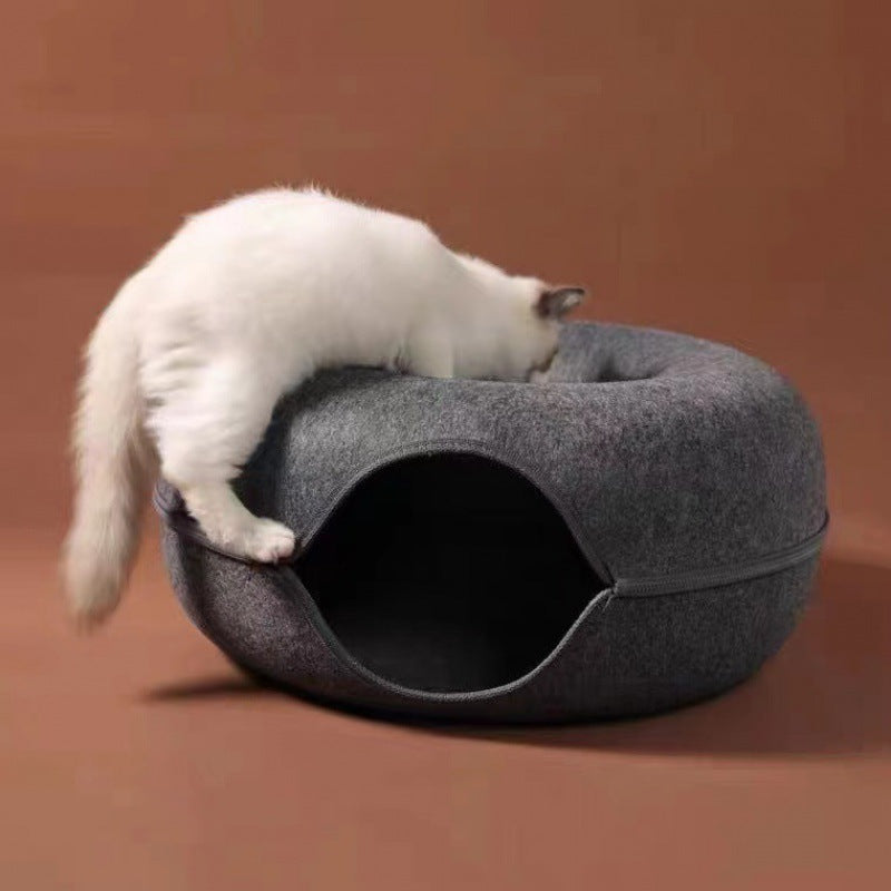 Cat Cave Drilling Hole, Zipper and Tunnel Donut